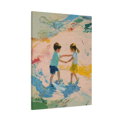 Kids Playing Canvas Art Print
