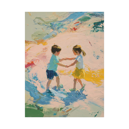 Kids Playing Canvas Art Print