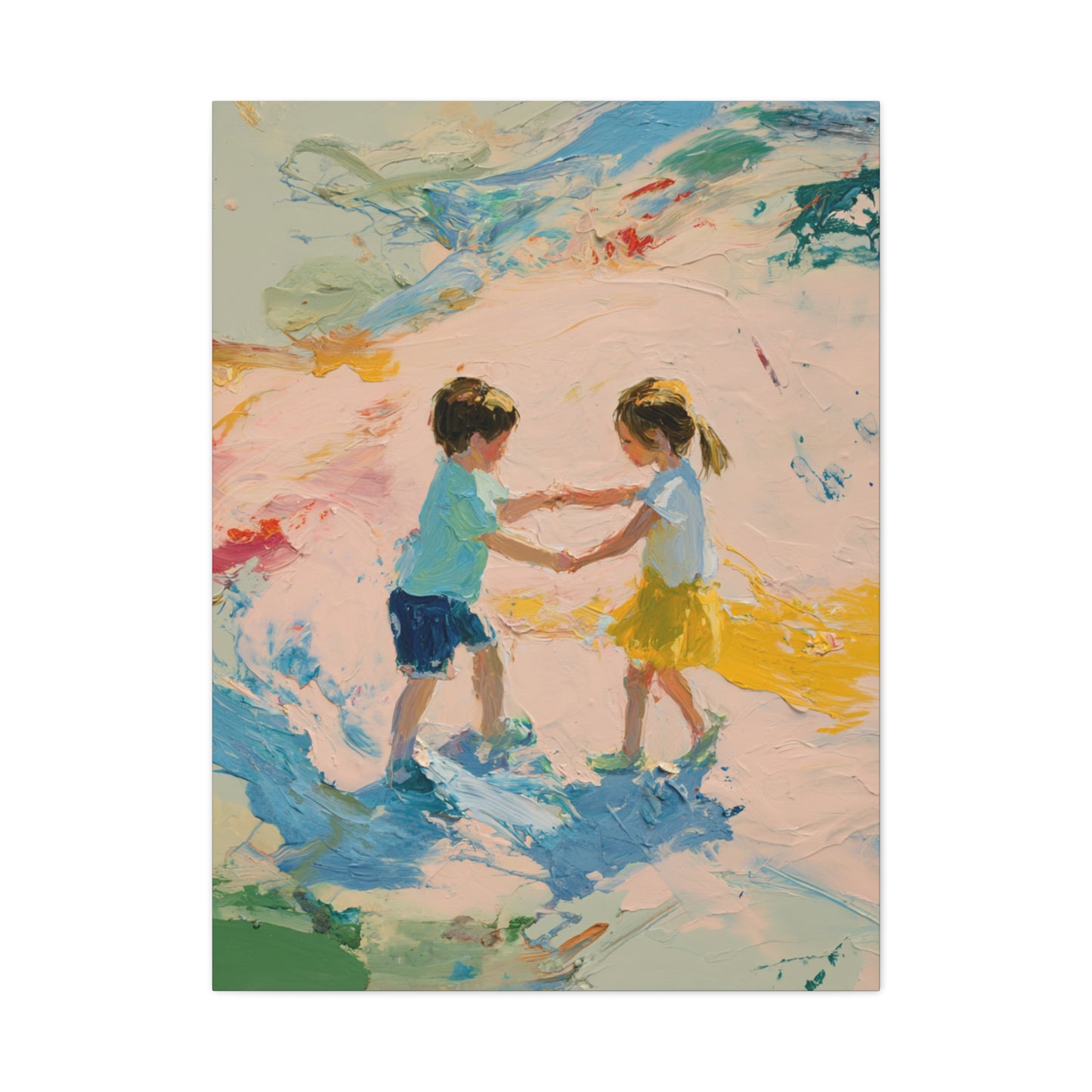 Kids Playing Canvas Art Print