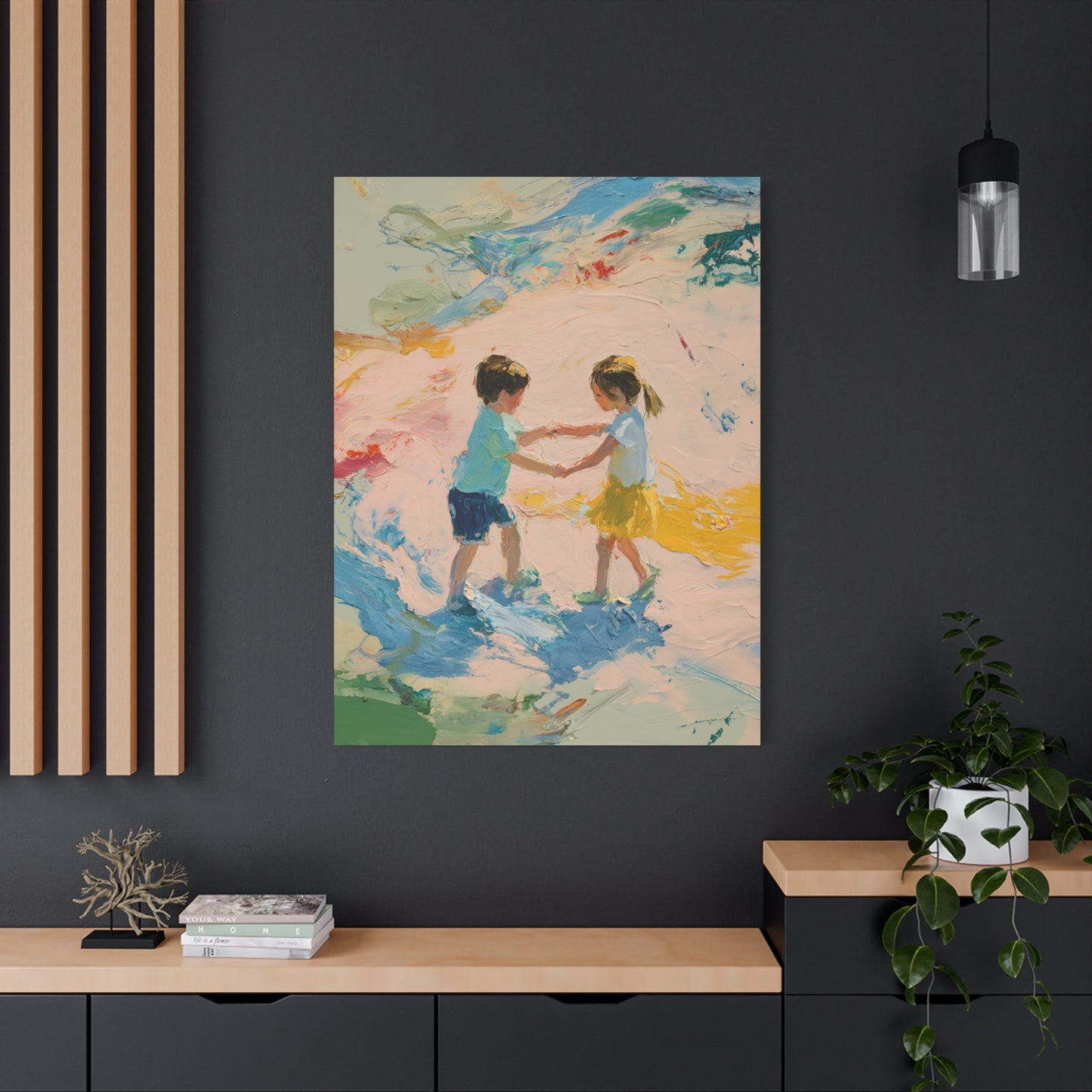 Kids Playing Canvas Art Print