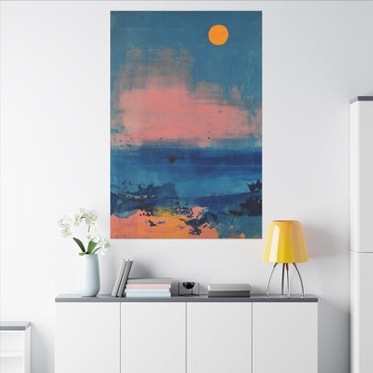 Colorful Abstract Moon Canvas Wall Art