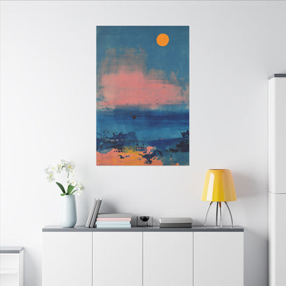 Colorful Abstract Moon Canvas Wall Art