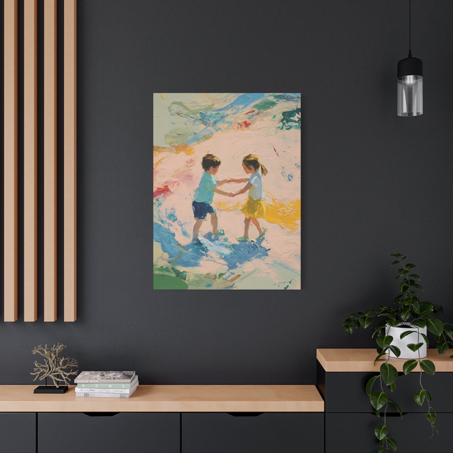 Kids Playing Canvas Art Print
