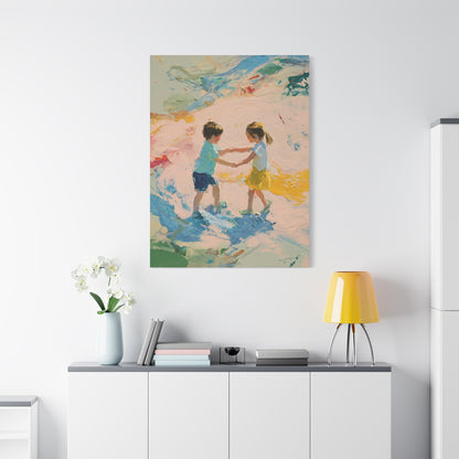 Kids Playing Canvas Art Print