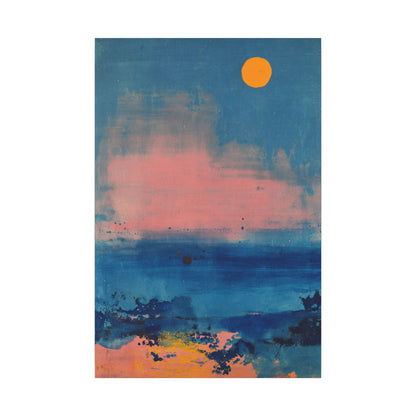 Colorful Abstract Moon Canvas Wall Art